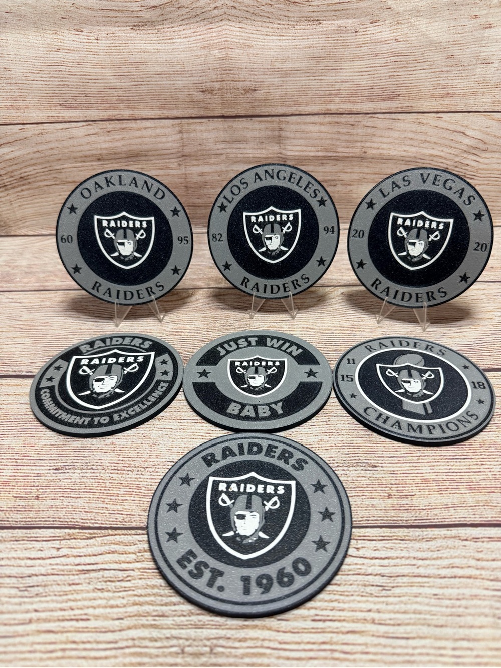 Las Vegas Raiders Custom Drink Coasters Set of 4 with Holder